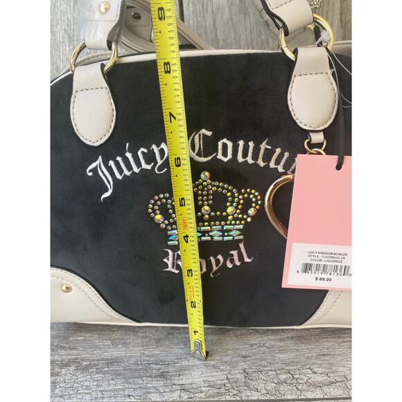 Juicy Couture kingdom Purse & Wallet Set Embroidered Black Velour - Picture 7 of 9